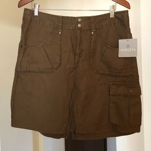 Athleta olive cargo skirt, W's 12, NWT